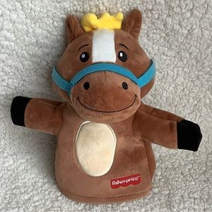 Fisher Price Plush Horse Hand Puppet Embroidered Eyes